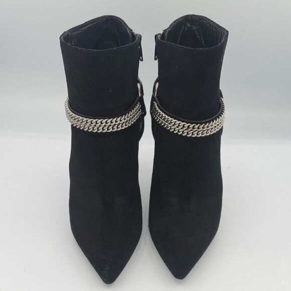 YSL Saint Laurent Paris 110 Black Suede Harness Chain Ankle Boots EU 40/ US 10 - Picture 3 of 12
